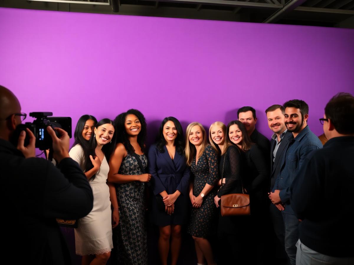 Guests photographed at the step-and-repeat backdrop